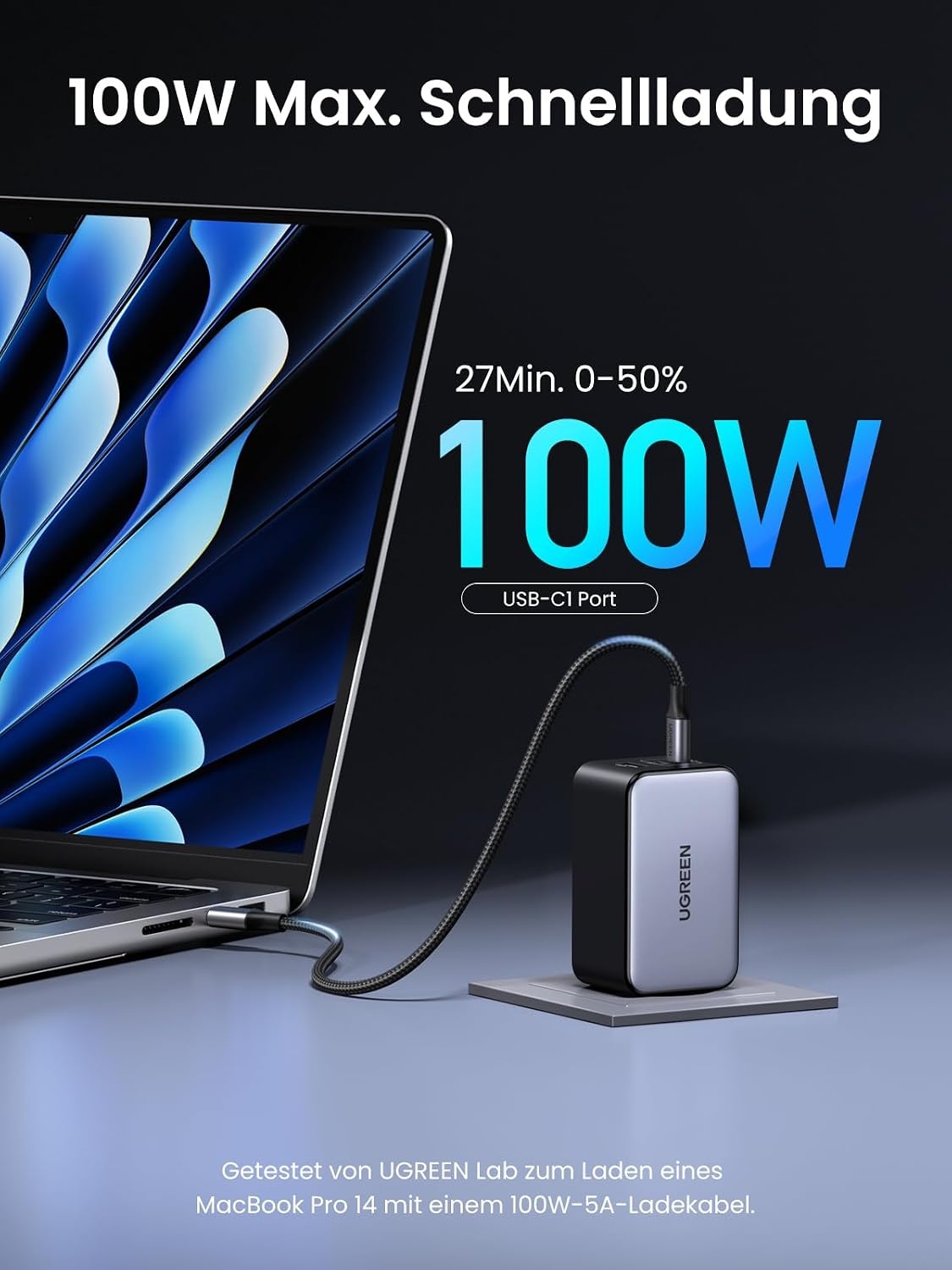 100W USB-C Schnellladegerät - Kompakt & Leistungsstark - 31% Rabatt