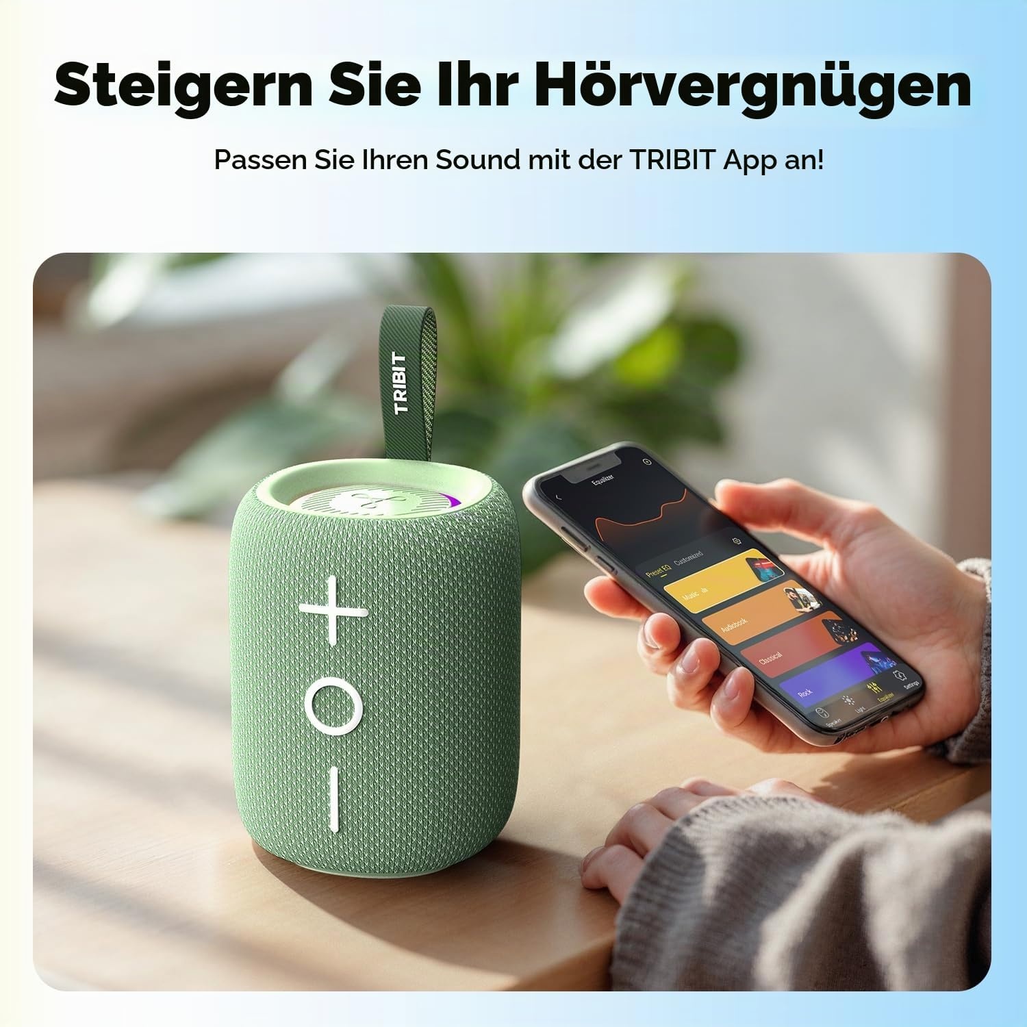 Tragbarer Bluetooth-Lautsprecher 360° Sound Blau - 32% Rabatt