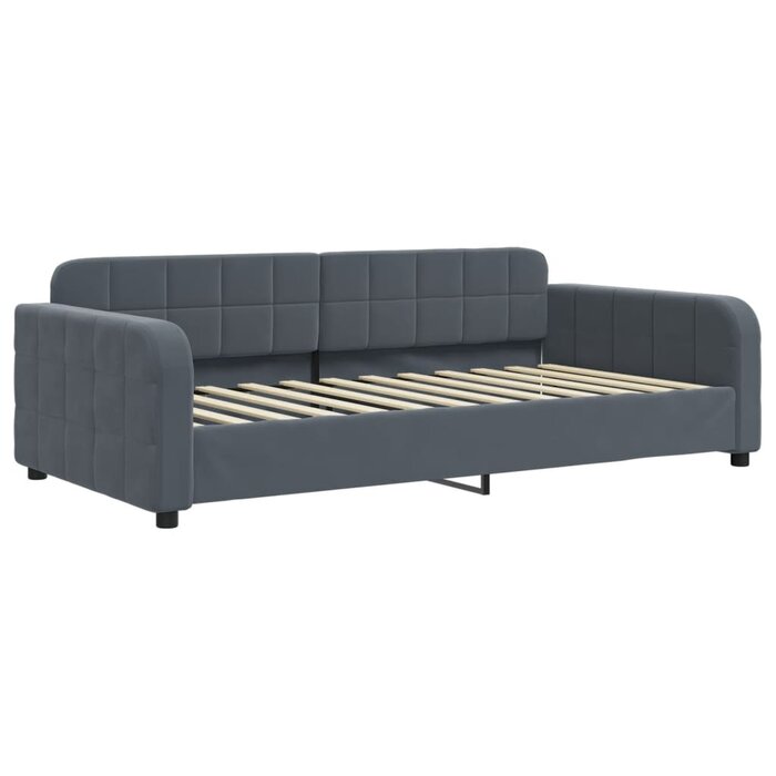 Samt-Schlafsofa 100x200 cm Dunkelgrau - 35% Rabatt