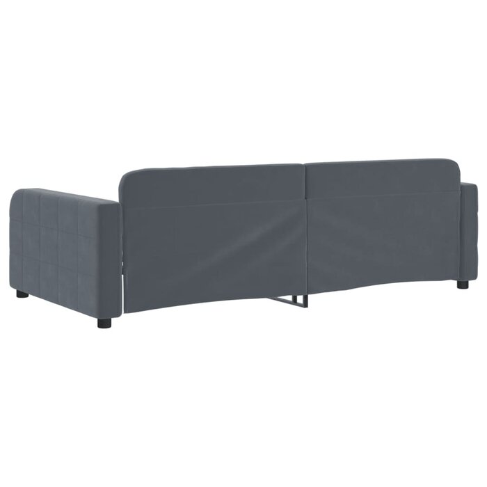 Samt-Schlafsofa 100x200 cm Dunkelgrau - 35% Rabatt