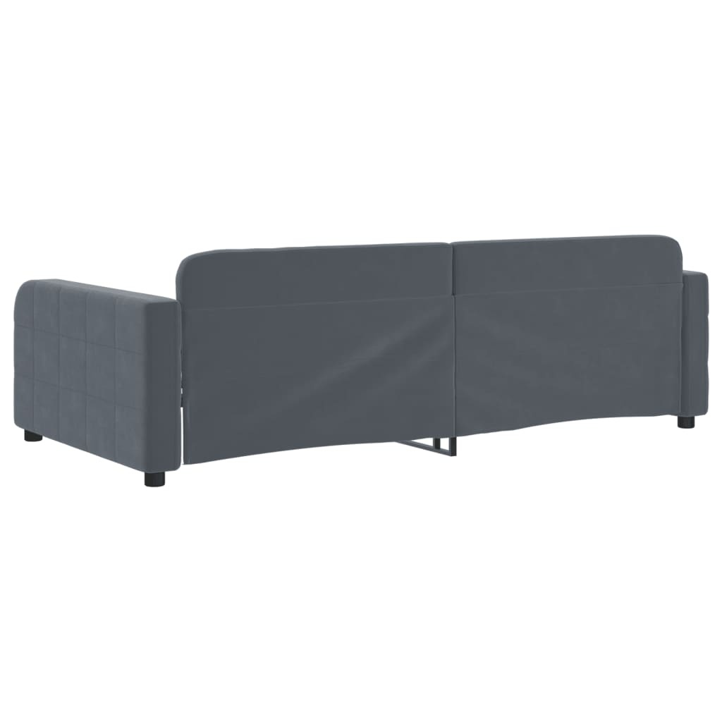 Samt-Schlafsofa 100x200 cm Dunkelgrau - 35% Rabatt