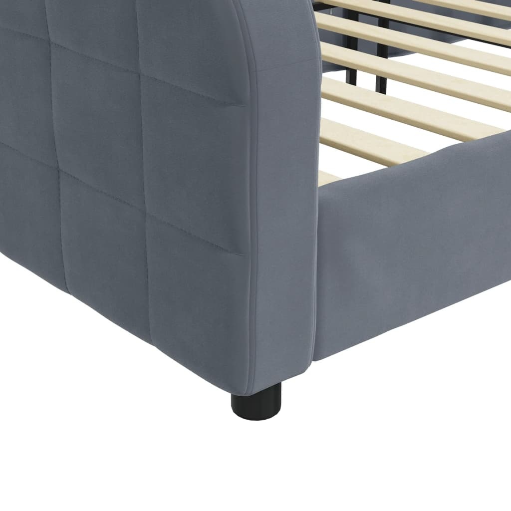 Samt-Schlafsofa 100x200 cm Dunkelgrau - 35% Rabatt