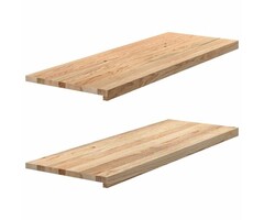 Vidaxl 2er-Set Massivholz-Fensterbänke Eiche, 110x40x2 cm - 34% Rabatt