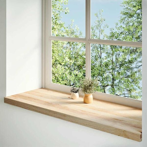 2er-Set Massivholz-Fensterbänke Eiche, 110x40x2 cm - 34% Rabatt