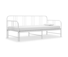 Vidaxl Ausziehbares Tagesbett aus Metall 90x200 cm - Weiß - 35% Rabatt