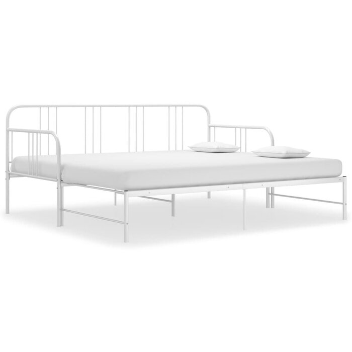 Ausziehbares Tagesbett aus Metall 90x200 cm - Weiß - 35% Rabatt