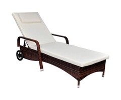 Vidaxl Sonnenliege aus Poly-Rattan in Braun - 35% Rabatt
