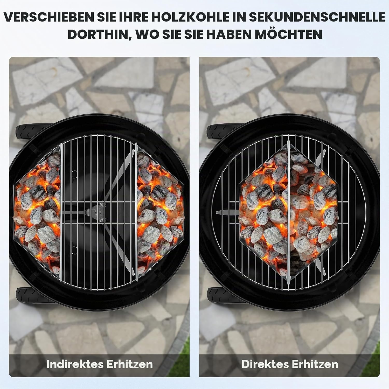 Holzkohlekörbe Edelstahl für 57/67 cm Kugelgrills - 32% Rabatt
