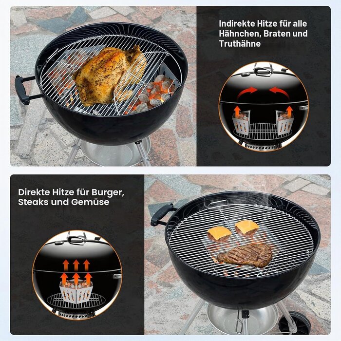 Holzkohlekörbe Edelstahl für 57/67 cm Kugelgrills - 32% Rabatt