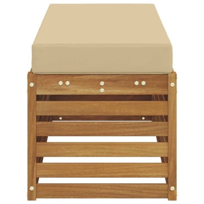 Garten-Eckbank aus massivem Akazienholz, Naturfarben, 115 x 37 cm - 34% Rabatt