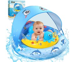 Baby-Schwimmring mit Sonnendach - 42% Rabatt - Sicher & UV-geschützt
