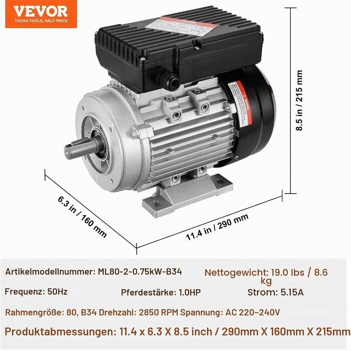 Elektromotor 2,2 kW 2800 U/min 230V - 30% Rabatt