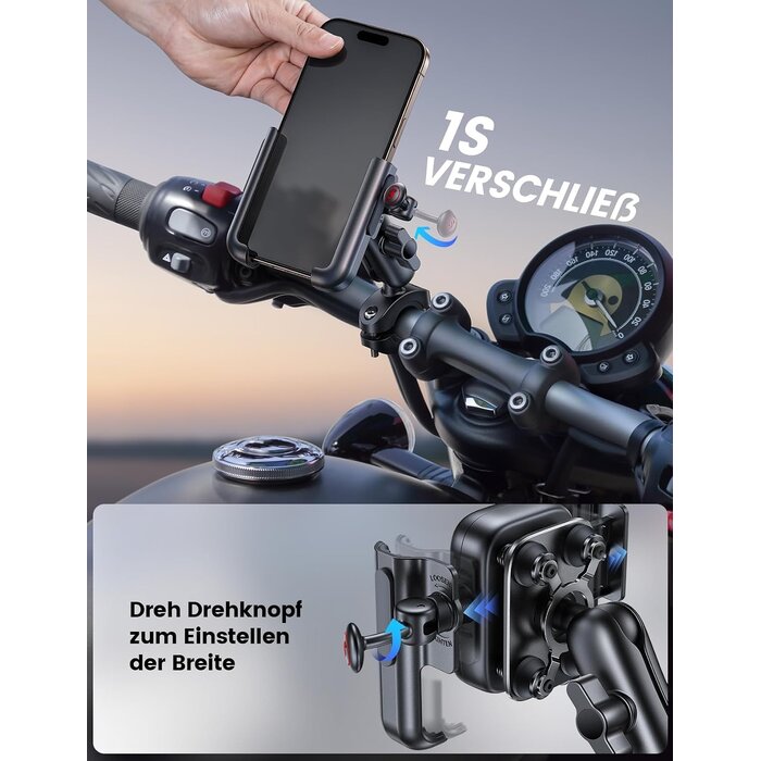 Robuste Motorrad Handyhalterung - Aluminium - 33% Rabatt