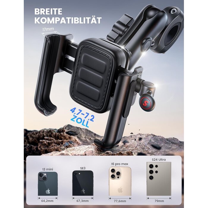 Robuste Motorrad Handyhalterung - Aluminium - 33% Rabatt