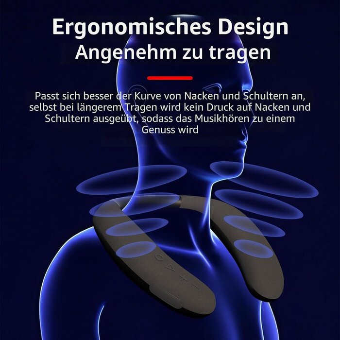 Tragbarer Nackenlautsprecher - IPX7 Wasserdicht - 32% Rabatt