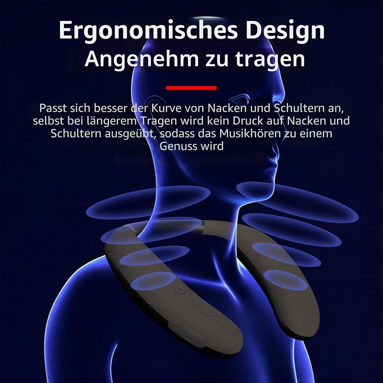 Tragbarer Nackenlautsprecher - IPX7 Wasserdicht - 32% Rabatt