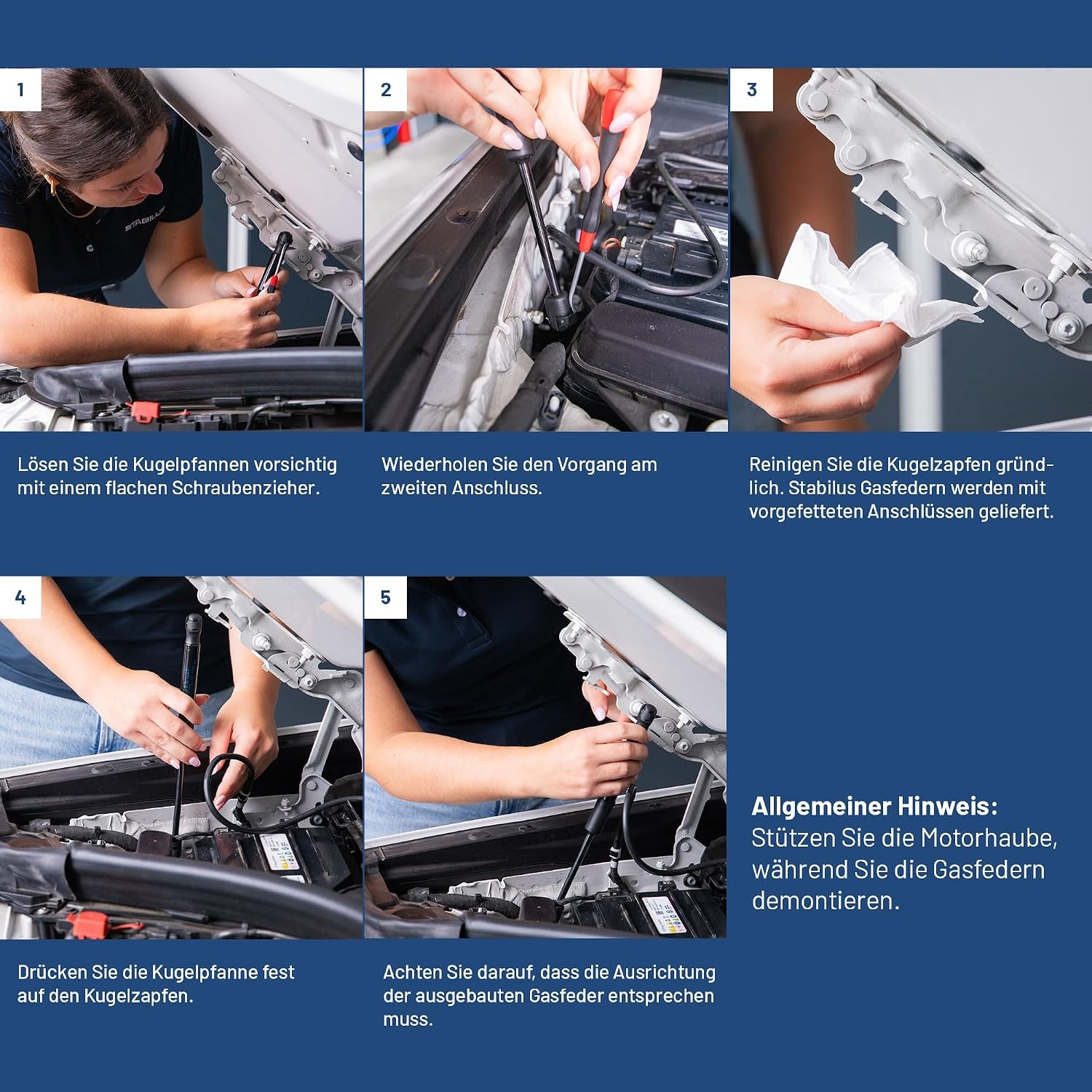 Gasdruckfeder für Motorhaube - 281,5 mm, 610 N - 29% Rabatt