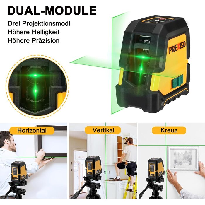 Kreuzlinienlaser mit Stativ & Akku - 33% Rabatt auf Retourenware