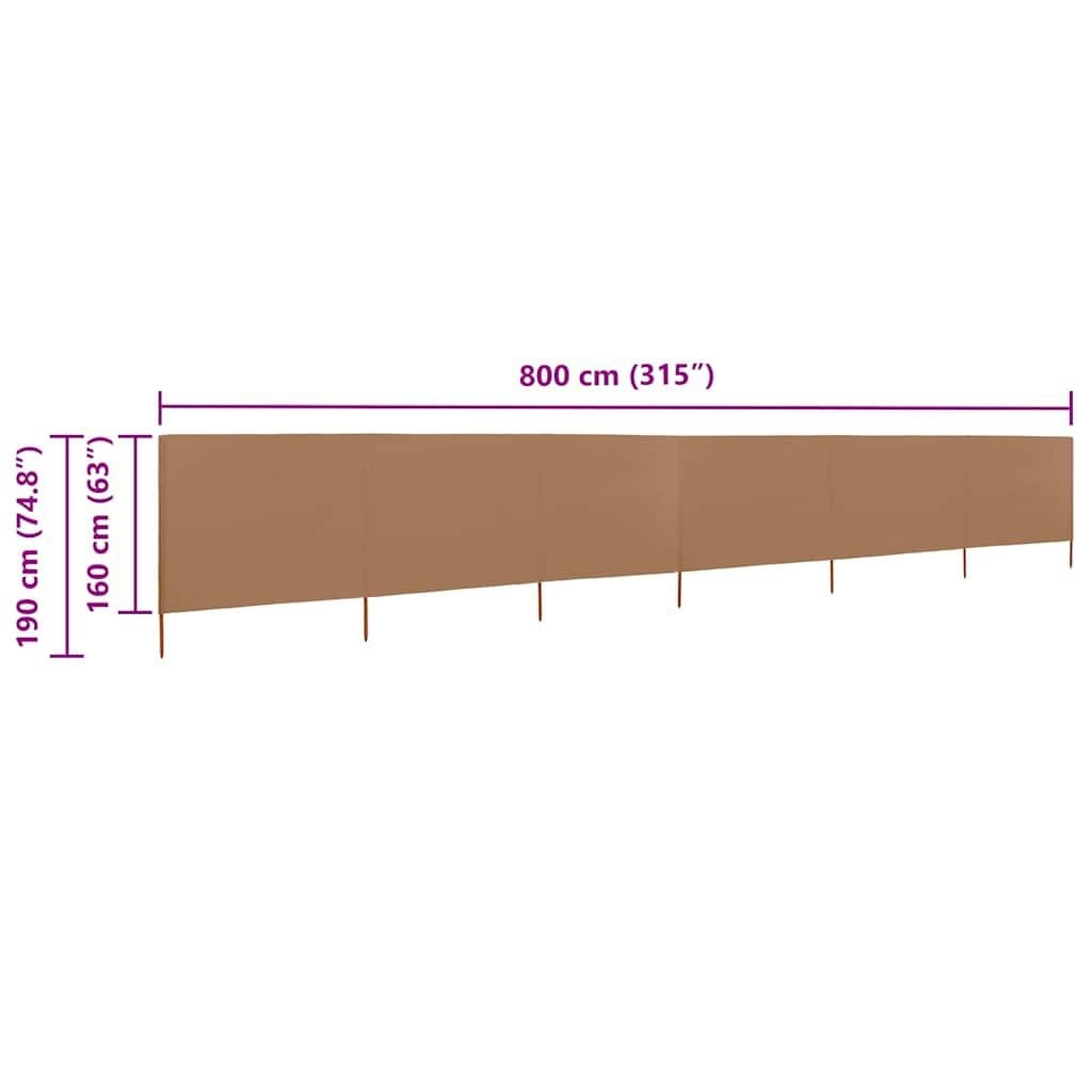 Windschutz 800x160 cm in Taupe - 34% Rabatt
