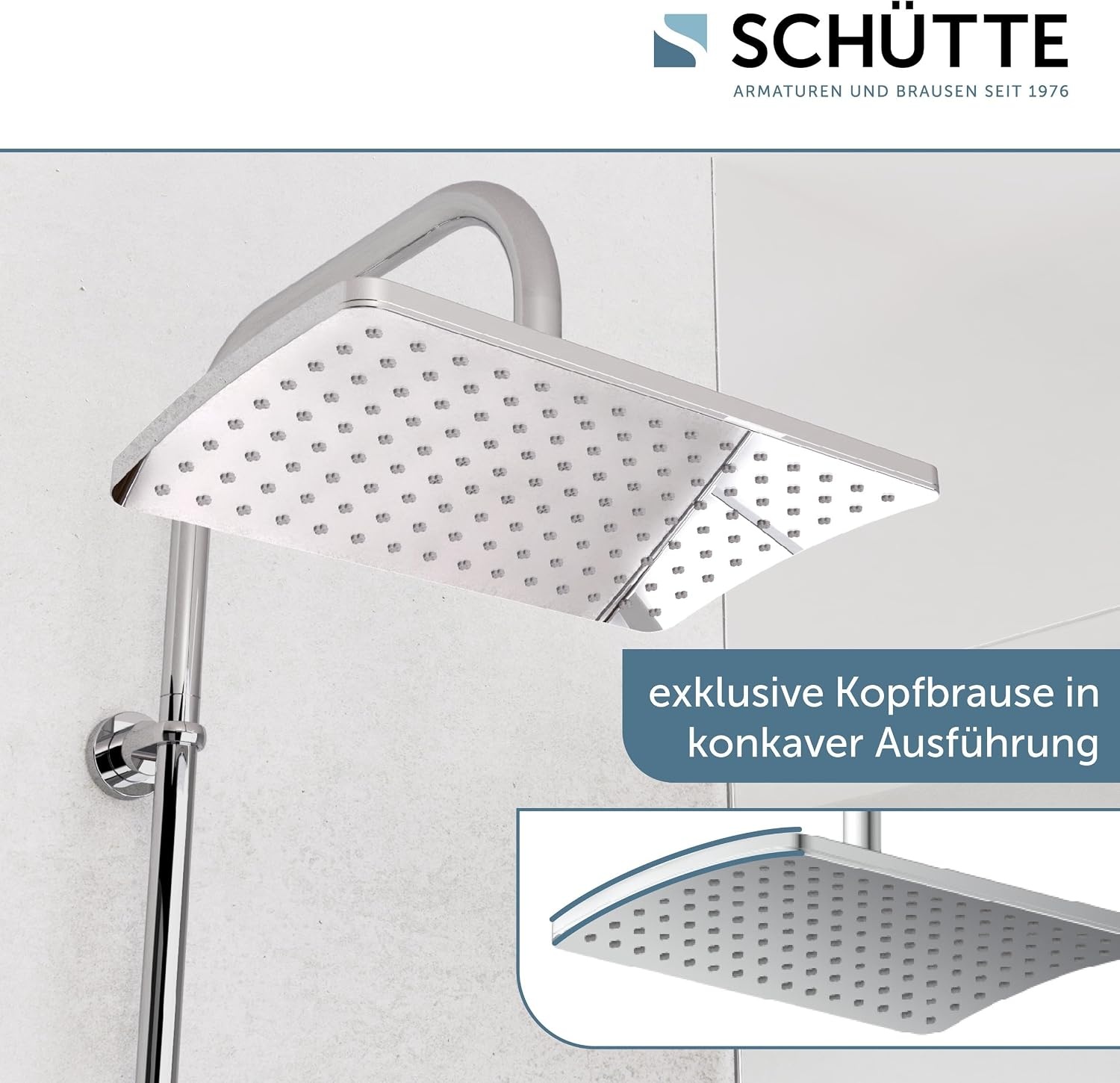 Duschsystem mit Regendusche & Handbrause - 34% Rabatt - Chrom - höhenverstellbar