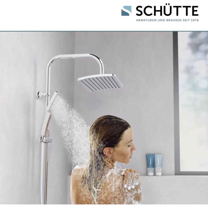 Duschsystem mit Regendusche & Handbrause - 34% Rabatt - Chrom - höhenverstellbar