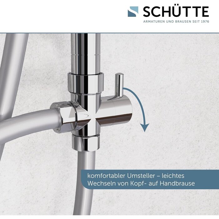 Duschsystem mit Regendusche & Handbrause - 34% Rabatt - Chrom - höhenverstellbar