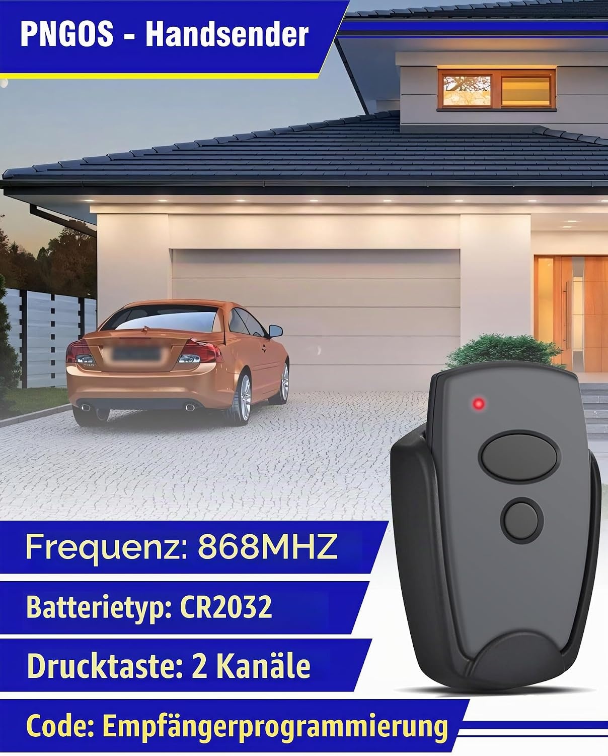 Garagentor-Handsender 868 MHz 2-Kanal kompatibel mit Marantec - 31% Rabatt