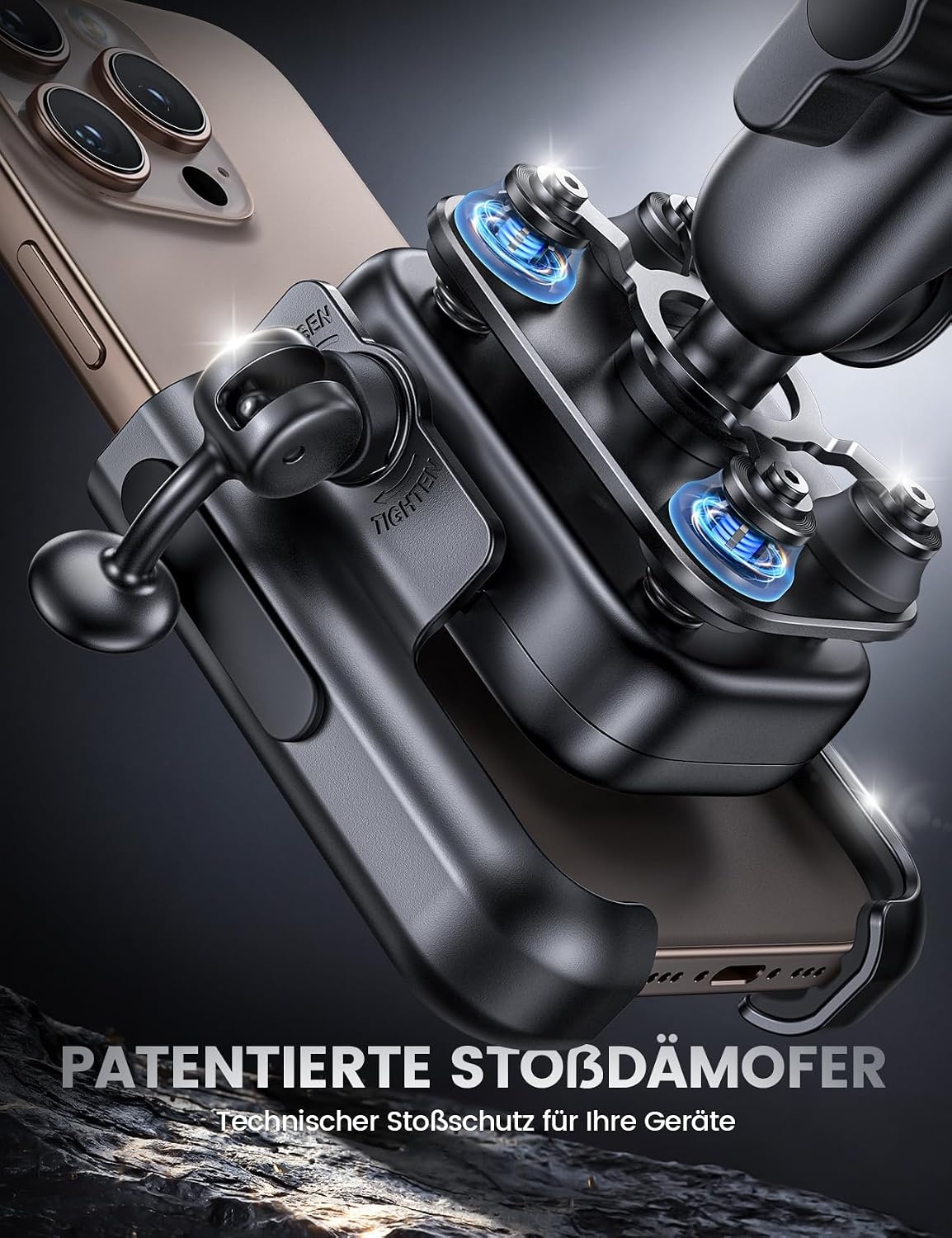 Robuste Aluminium Motorrad-Handyhalterung - 33% Rabatt - 360° drehbar