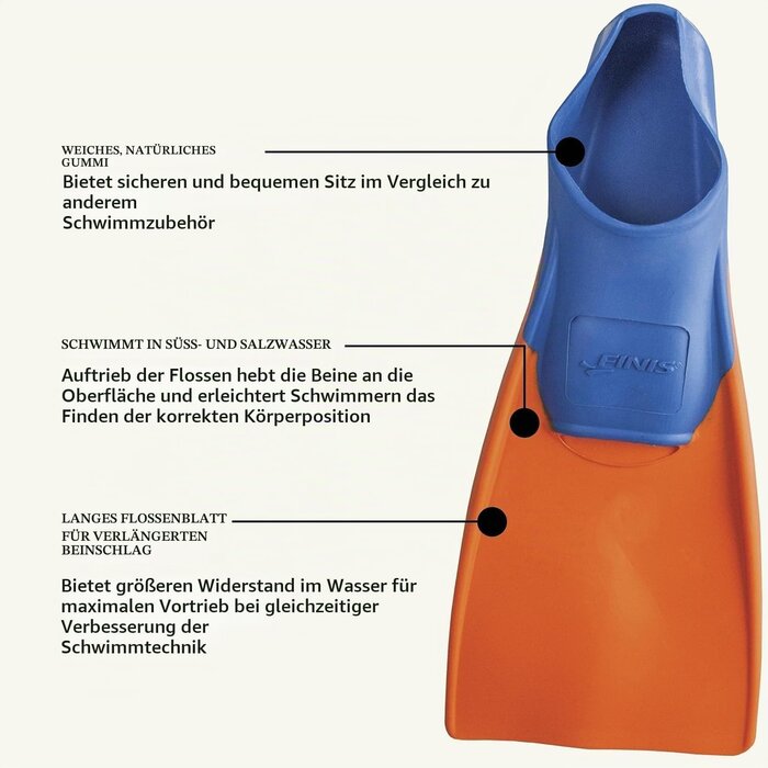 Schwimmflossen für Kinder Blau/Orange XXS (29-33) - 31% Rabatt
