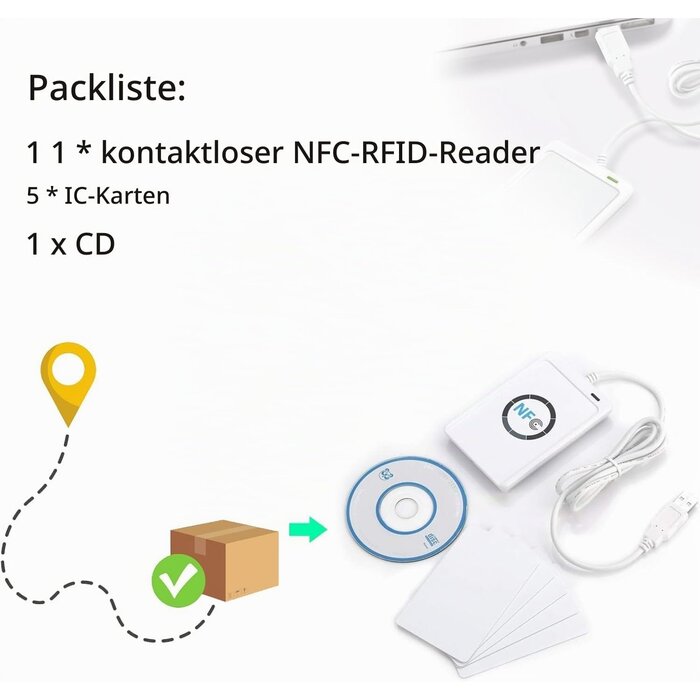 ACR122U NFC RFID-Lesegerät inkl. Software & 5 Karten - 32% Rabatt