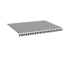 Vidaxl Markisenstoff Ersatz 3,5x2,5 m Anthrazit/Weiß - 38% Rabatt