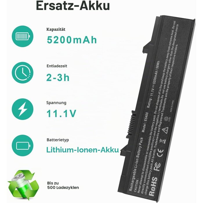 Asuncell Laptop-Akku für Dell Latitude E5400/E5500 - 5200 mAh - 30% Rabatt