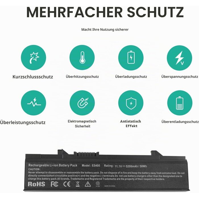 Asuncell Laptop-Akku für Dell Latitude E5400/E5500 - 5200 mAh - 30% Rabatt