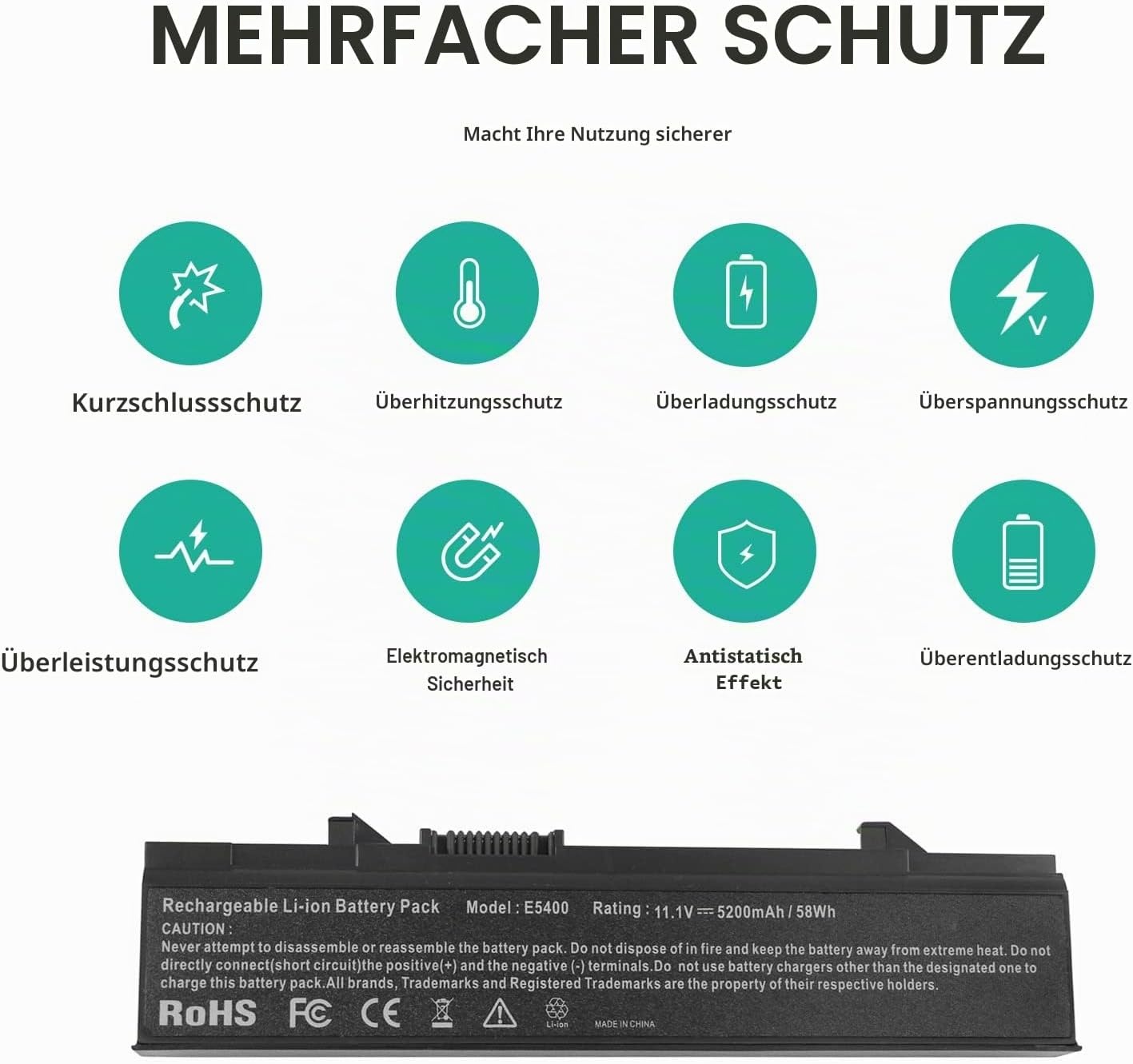 Asuncell Laptop-Akku für Dell Latitude E5400/E5500 - 5200 mAh - 30% Rabatt