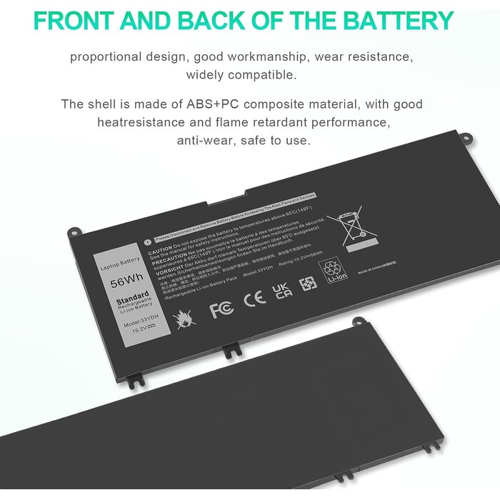 Asuncell Ersatzakku für Dell Inspiron 15/17 - 56Wh - 31% Rabatt