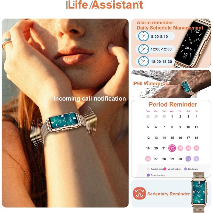 Smartwatch 1,47 Zoll HD-Display Gold - 33% Rabatt - Fitness-Tracker