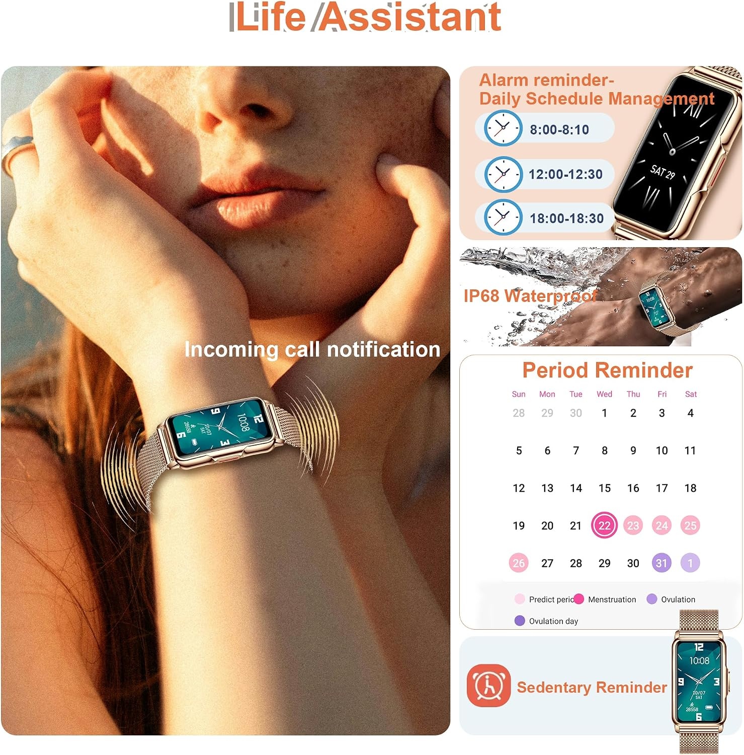 Smartwatch 1,47 Zoll HD-Display Gold - 33% Rabatt - Fitness-Tracker