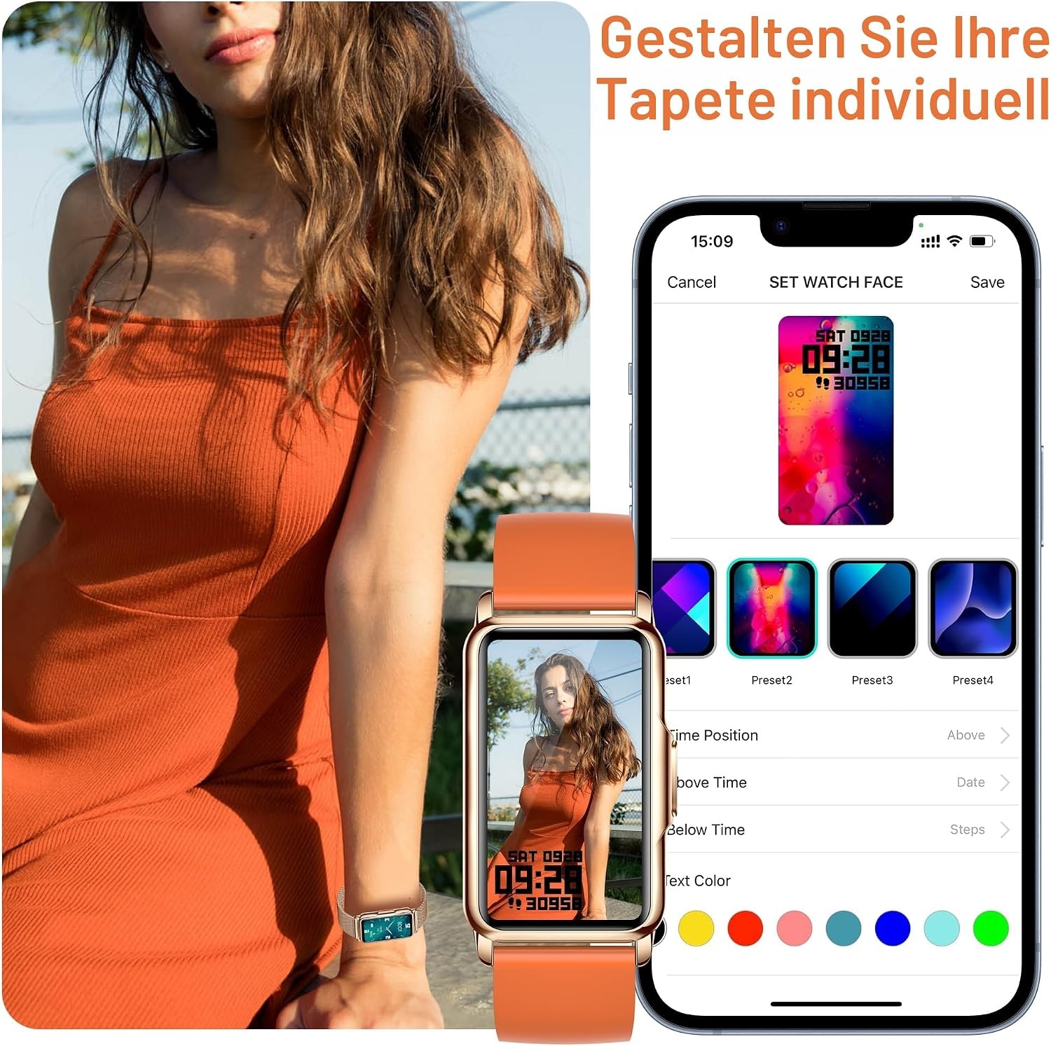 Smartwatch 1,47 Zoll HD-Display Gold - 33% Rabatt - Fitness-Tracker