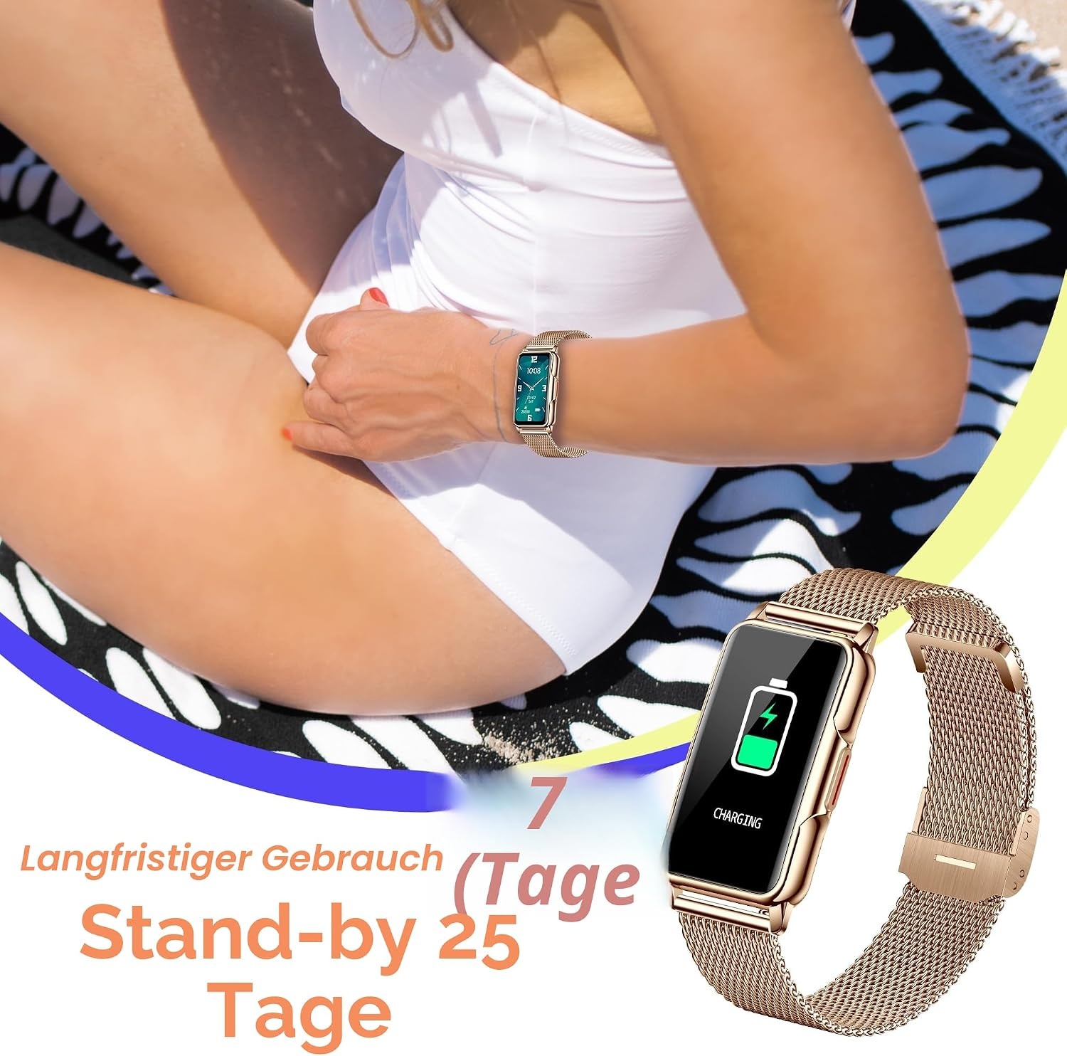Smartwatch 1,47 Zoll HD-Display Gold - 33% Rabatt - Fitness-Tracker