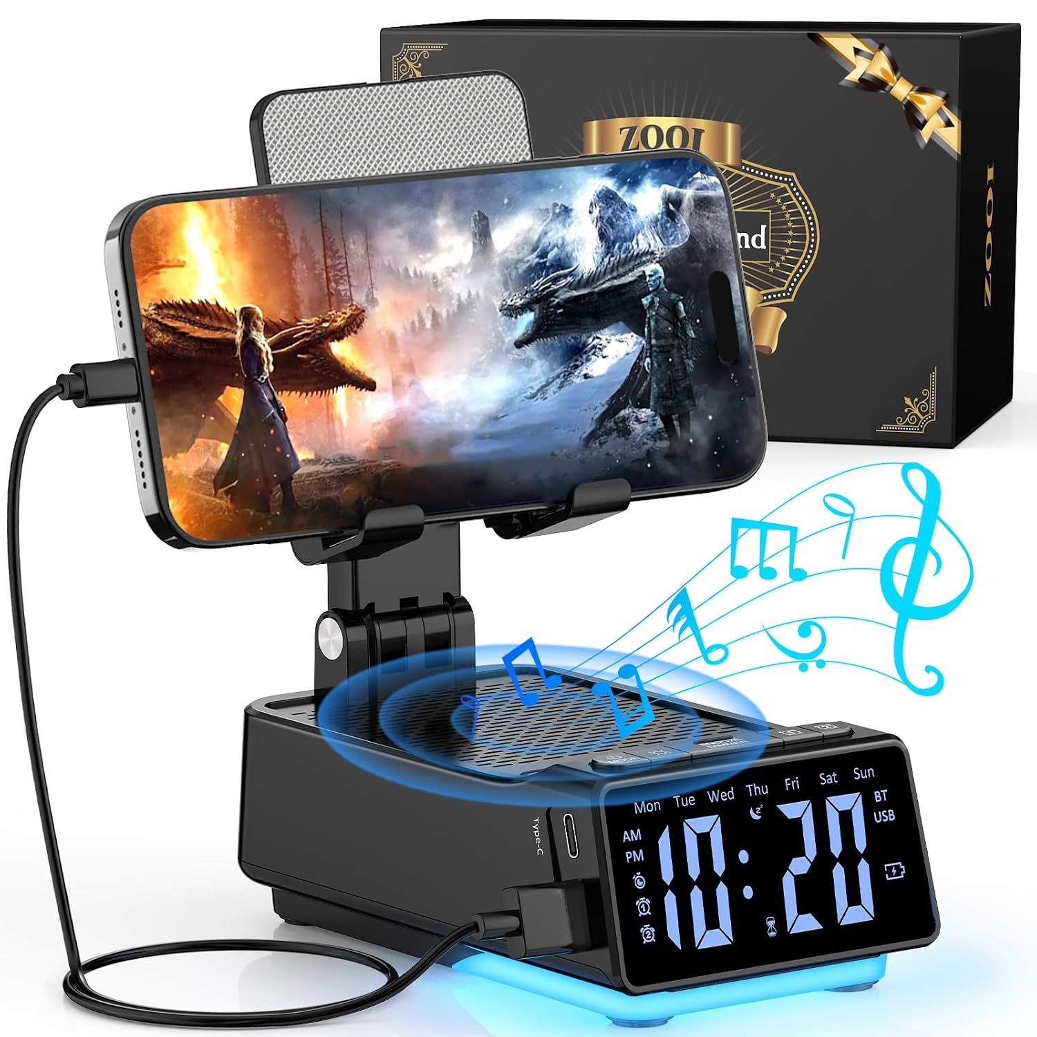 Tragbarer Bluetooth-Lautsprecher & Handyhalter - 33% Rabatt