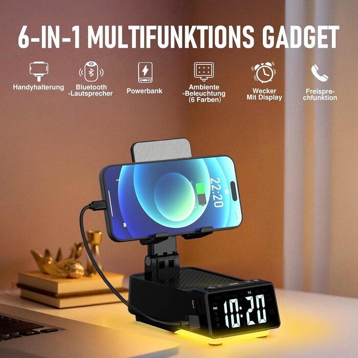 Tragbarer Bluetooth-Lautsprecher & Handyhalter - 33% Rabatt