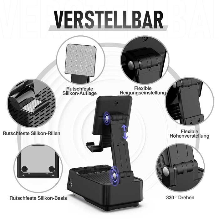 Tragbarer Bluetooth-Lautsprecher & Handyhalter - 33% Rabatt