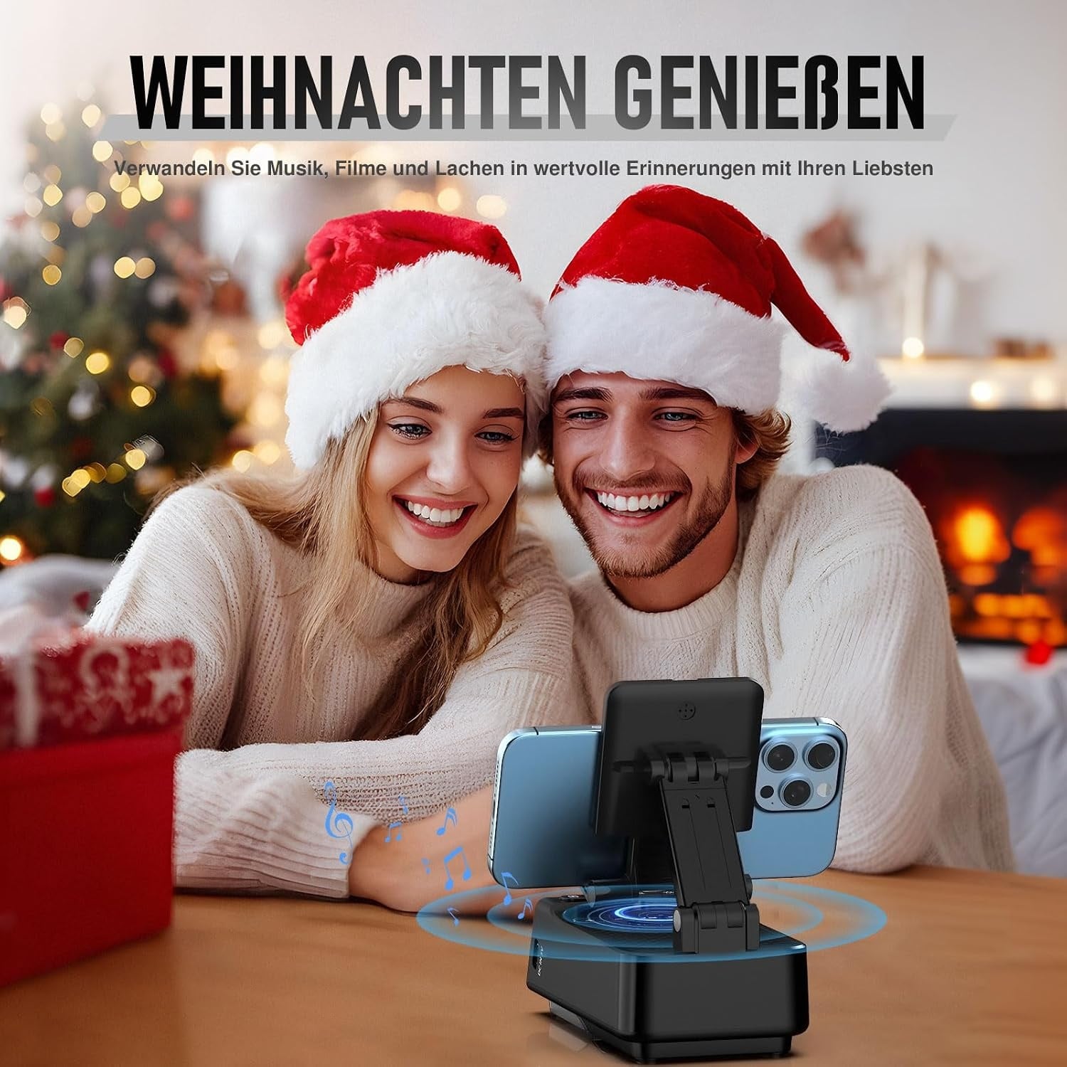 Tragbarer Bluetooth-Lautsprecher & Handyhalter - 33% Rabatt