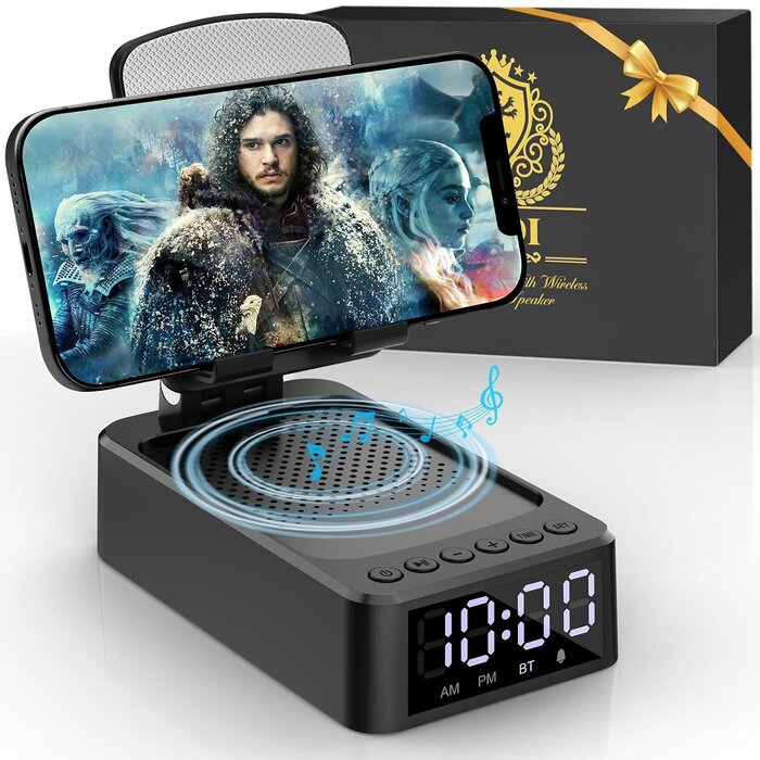Tragbarer Bluetooth-Lautsprecher & Handyhalter - 33% Rabatt