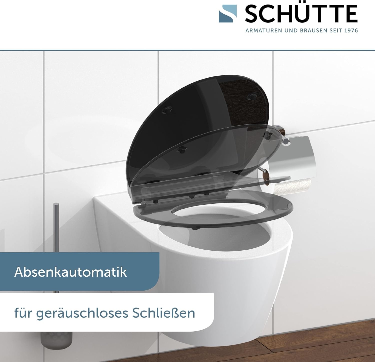 WC-Sitz Universal Slim Schwarz mit Absenkautomatik - 31% Rabatt