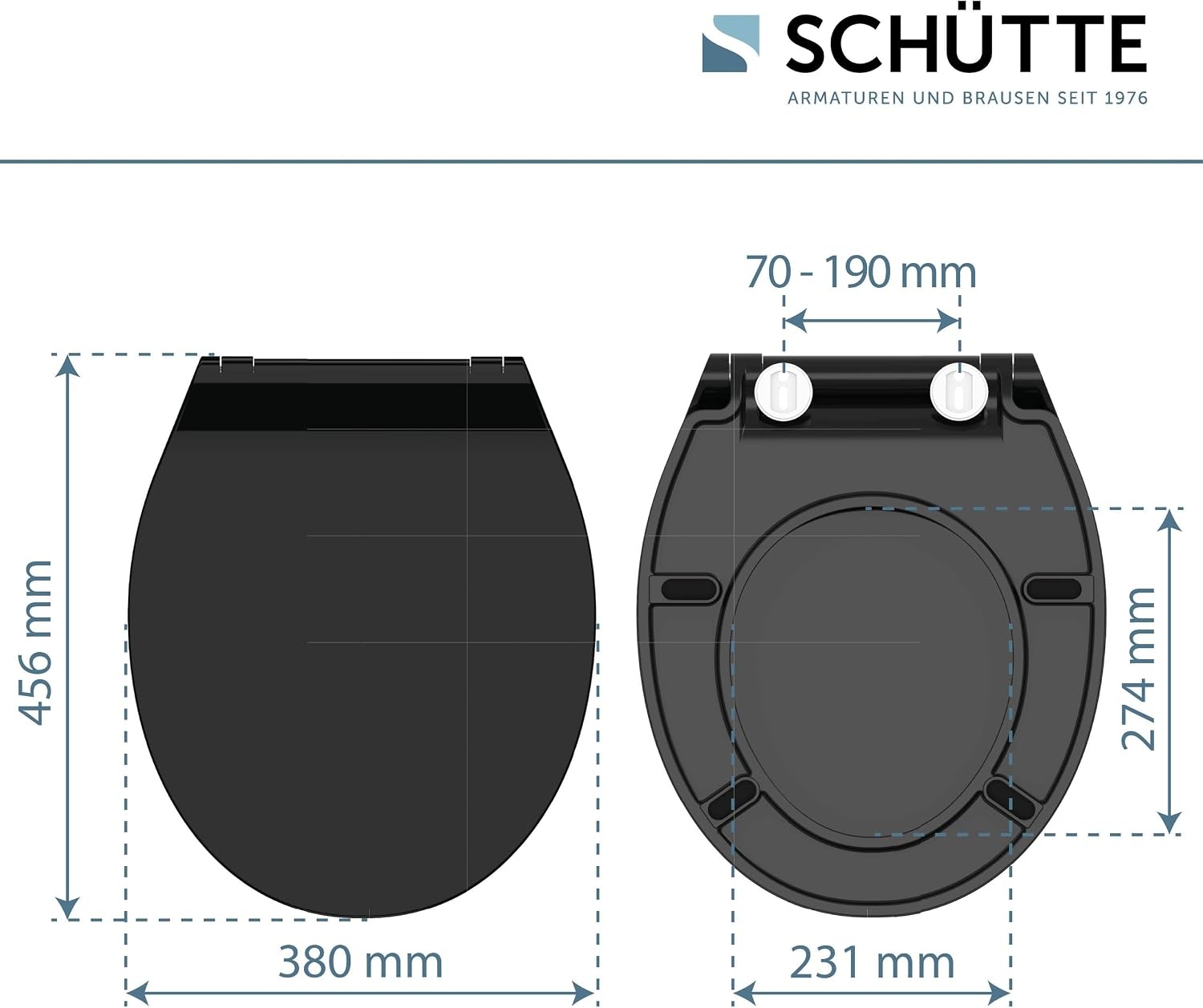 WC-Sitz Universal Slim Schwarz mit Absenkautomatik - 31% Rabatt