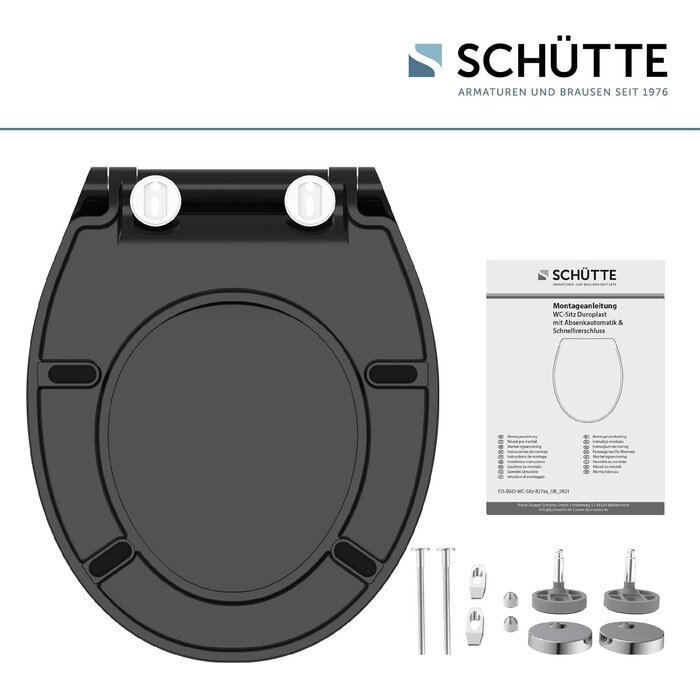 WC-Sitz Universal Slim Schwarz mit Absenkautomatik - 31% Rabatt