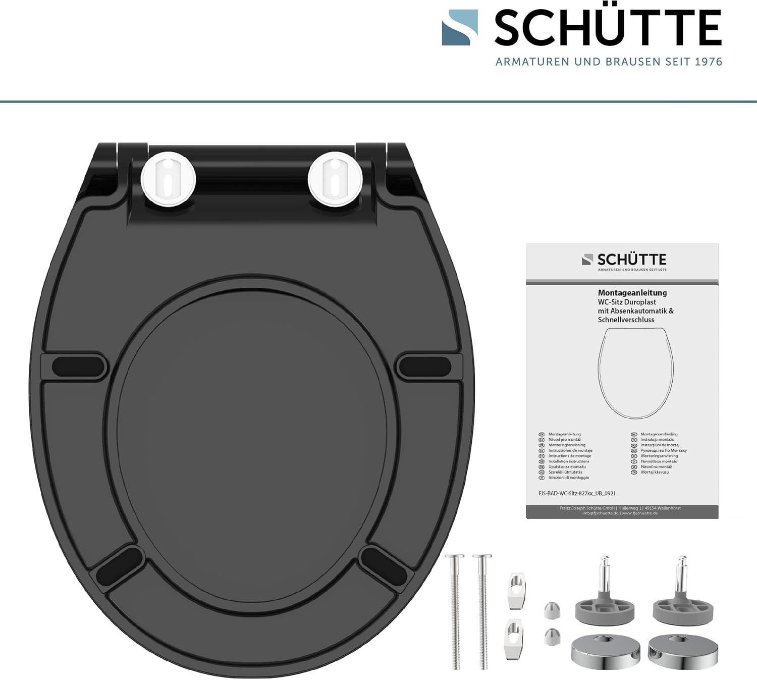 WC-Sitz Universal Slim Schwarz mit Absenkautomatik - 31% Rabatt