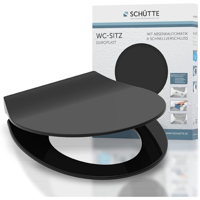 WC-Sitz Universal Slim Schwarz mit Absenkautomatik - 31% Rabatt