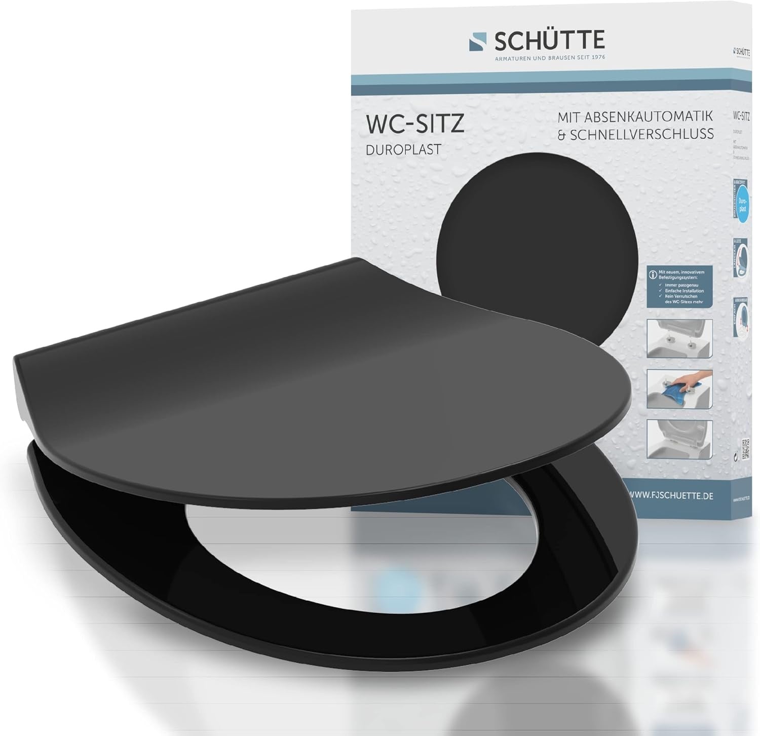 WC-Sitz Universal Slim Schwarz mit Absenkautomatik - 31% Rabatt